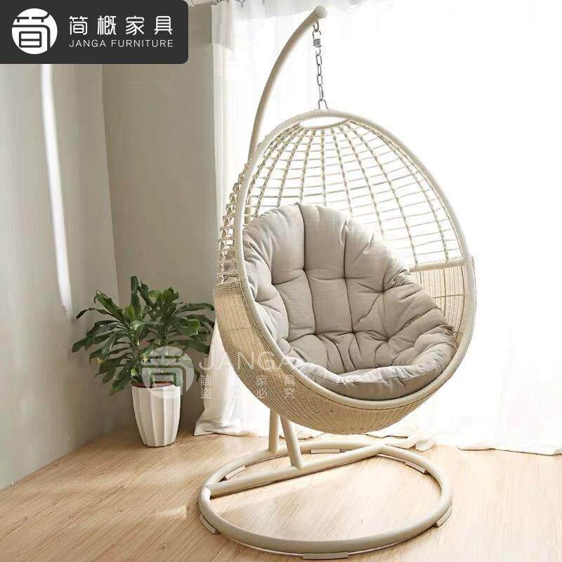 户外庭院吊篮别墅花园休闲悬挂藤编秋千阳台落地摇椅鸟巢吊床家具