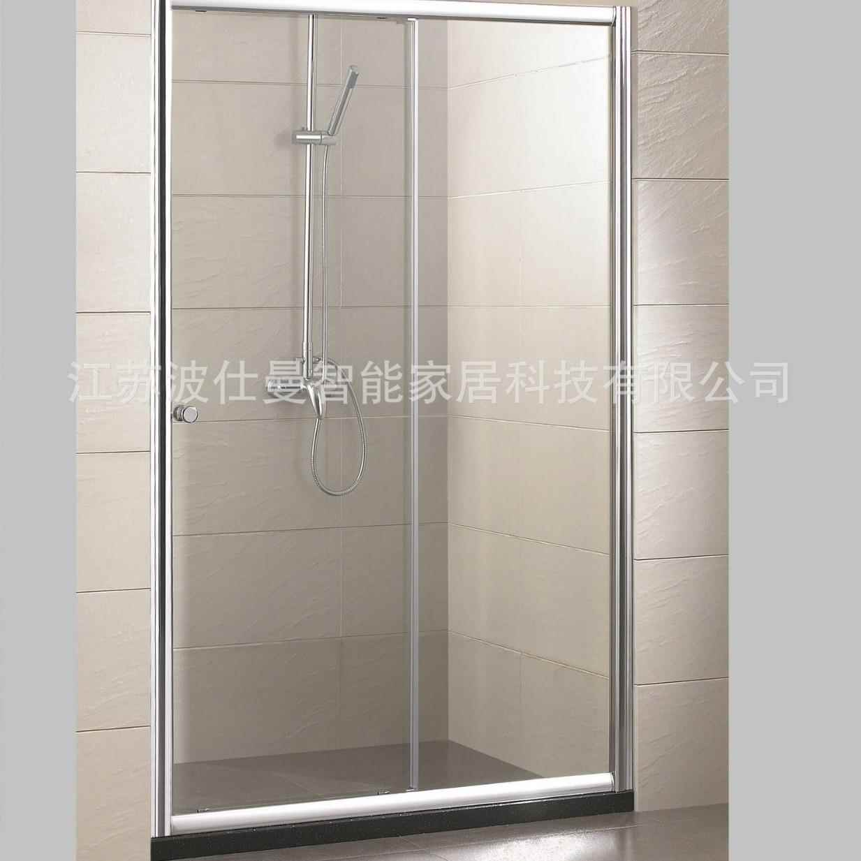 一字形湿分离淋浴简房挡水隔断断钢化玻璃隔推拉移门易干AST1023A