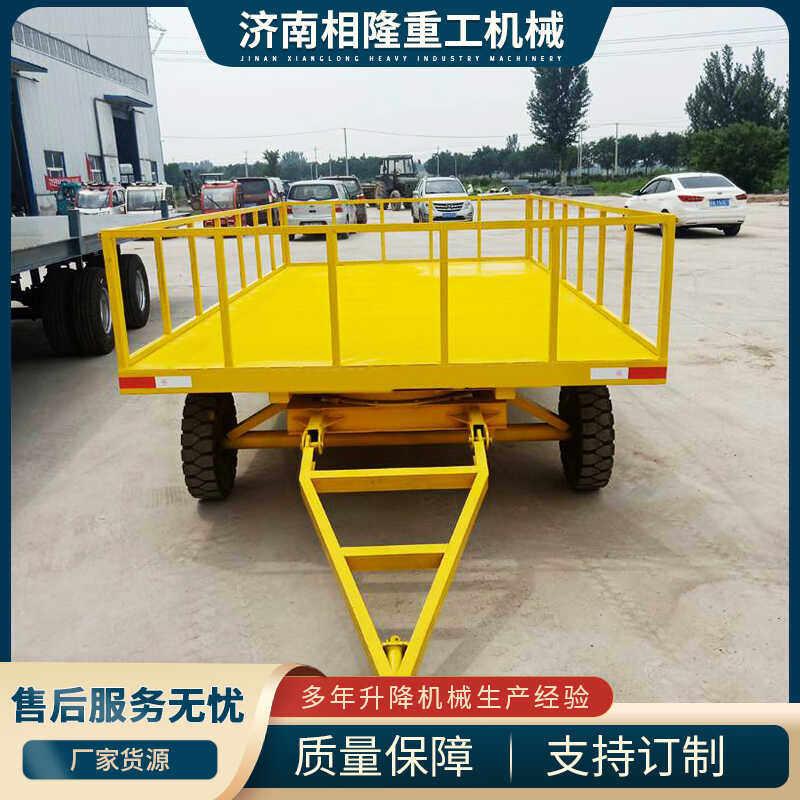 叉车牵引式平板车拖车重型厂区搬运车大吨位货物转运车物流运输车