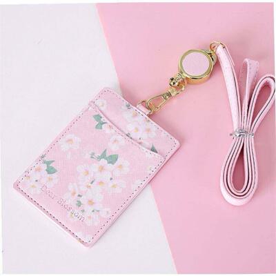 Han edition telescopic hanging rope card set of PU leather