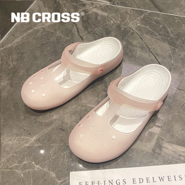 nbcross夏季透气洞洞鞋鞋女果冻，凉鞋糖果包头拖鞋