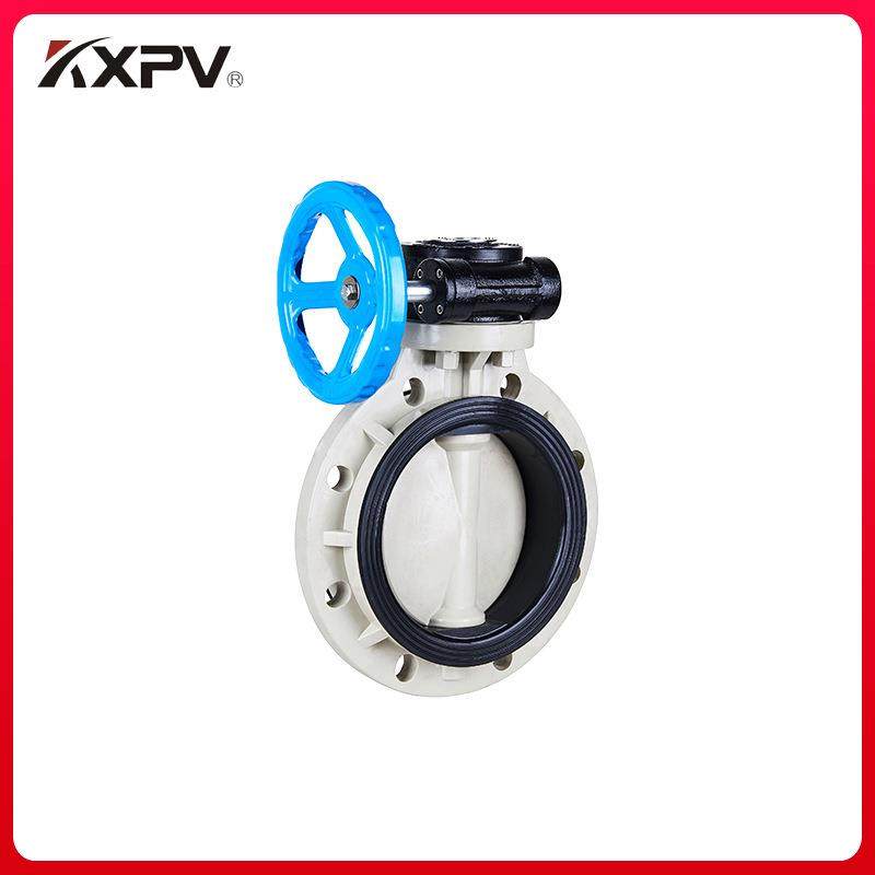 凯鑫厂家供应PPH耐腐蚀塑料涡轮蝶阀D371X-10S涡轮式蝶阀