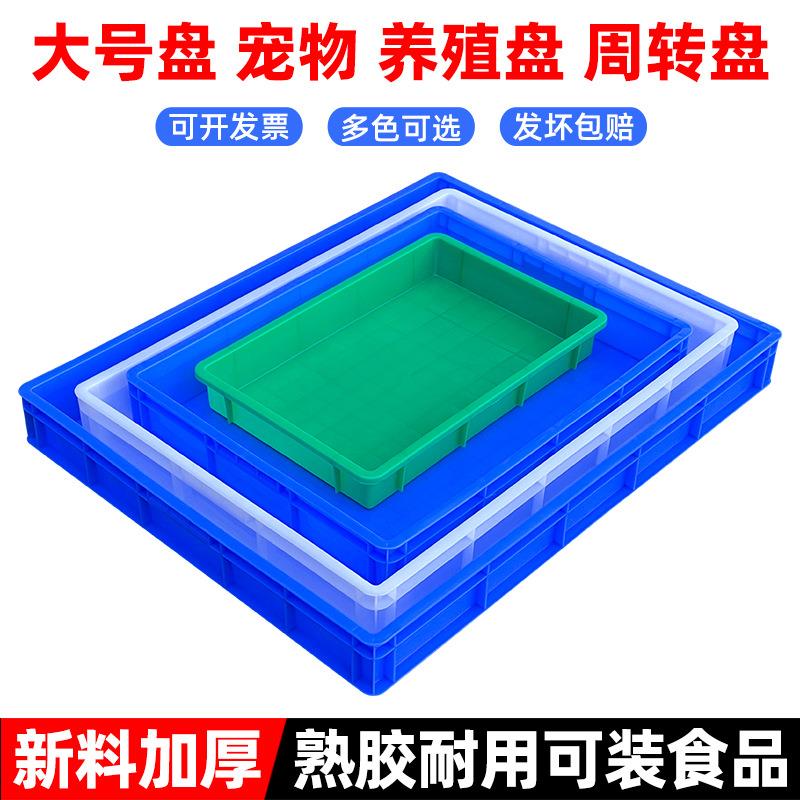 塑料周转防箱收纳胶佐致（收筐大号浅猫砂渗塑胶箱长方盘形盆食品