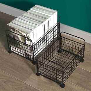 书框收纳箱铁艺书箱桌面置物架书桌收纳盒学生党好物书本收纳箱简