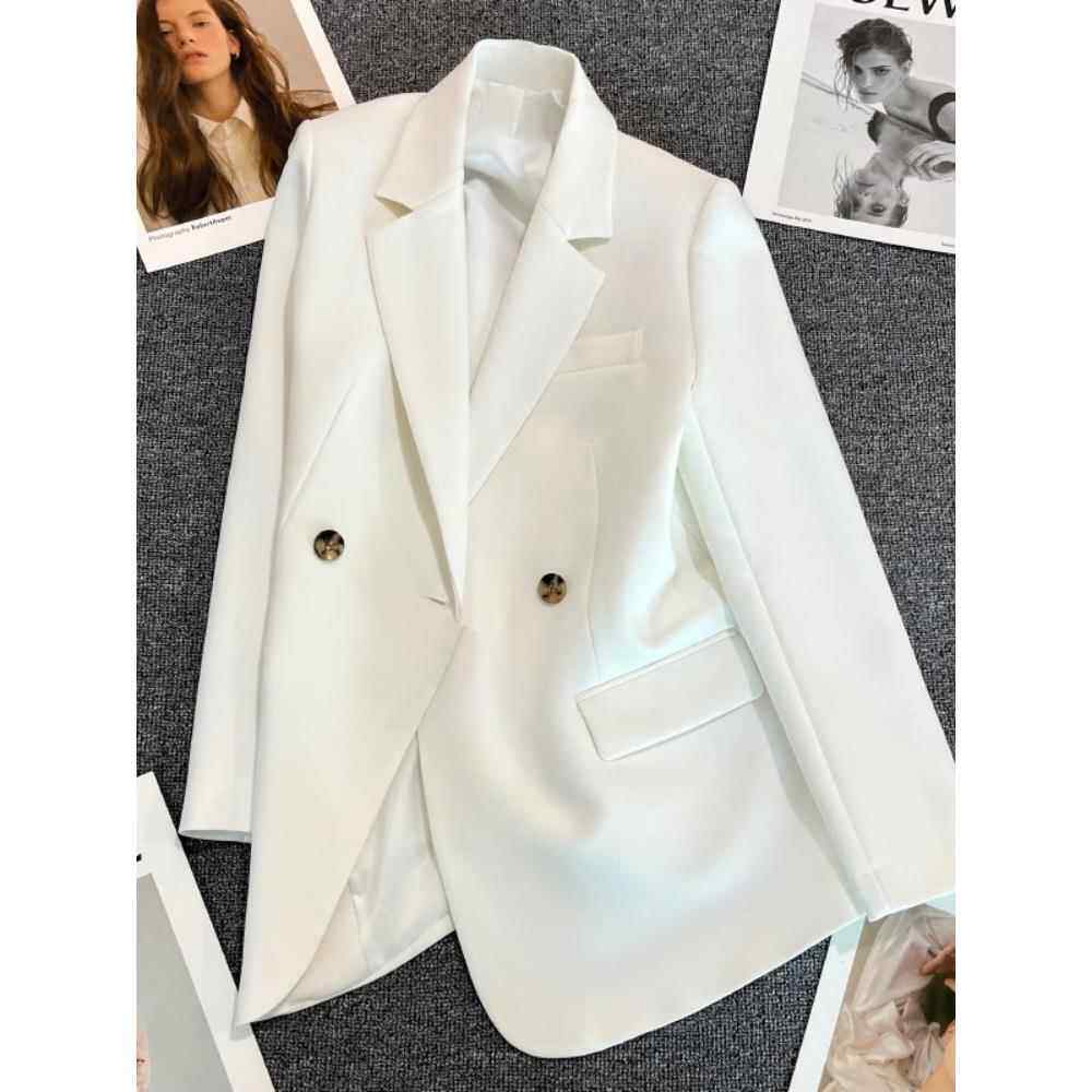 Culv白色套装女式2025春秋季高端单排扣韩式夹克休闲时尚街头套装