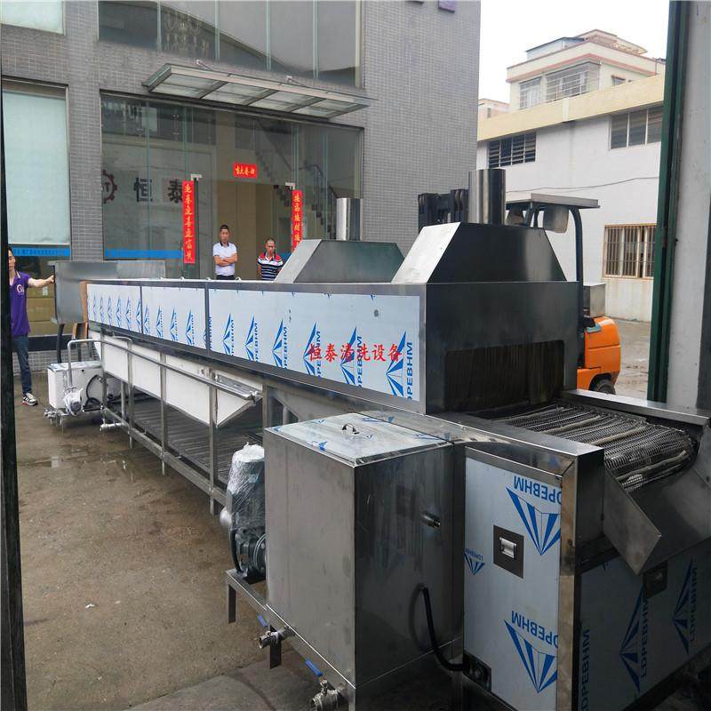 量制造网带RUT式铝清制身散器超声热波洗机 除油清洗烘干设备