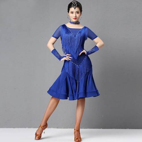 高档妹彩姿衣拉丁舞表演出服专业黑池比服装女成人202赛5新款流苏