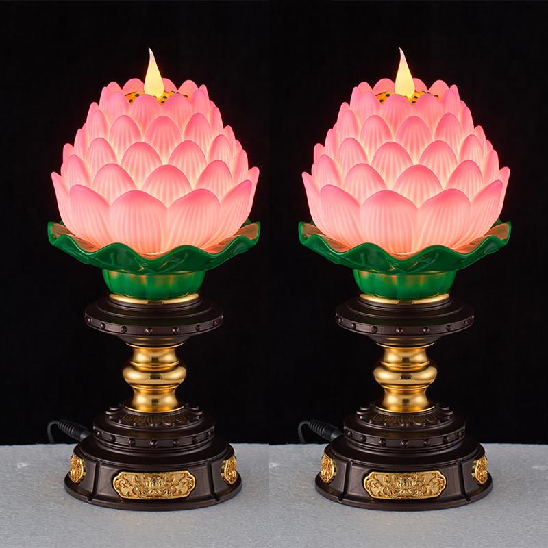 电子火焰蜡烛灯荷花灯电烛灯莲花灯长明灯插电充电LED灯家用室内