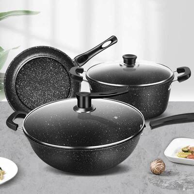 cooking pot 3set frying pan soup non stick tool pot