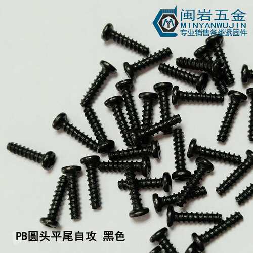 供应盘头/圆头十字平尾自攻PB1.0/1.2/1.4*2-10 304不锈钢镀黑锌