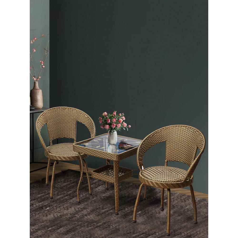 藤编藤椅三件套喝茶阳台小桌椅户外庭院休闲茶几组合露天花园椅子