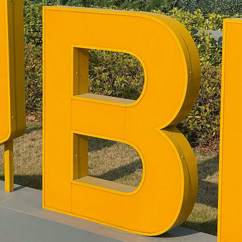 户外不锈钢双面立体烤漆景观字大型落地发光字斜面字3D商场公园字