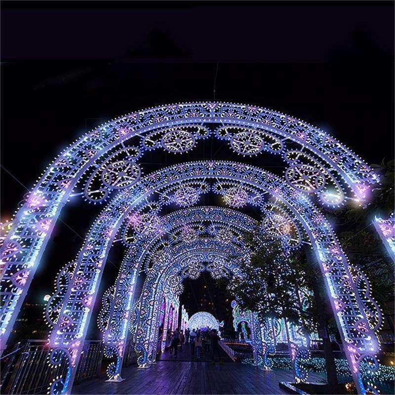 灯光节防水灯饰节日活动道具街道亮化工程装饰拱门灯夜景灯光秀