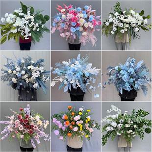 婚庆挂花仿真花婚礼堂花点千代兰订婚宴装饰迎宾区橱窗布置路引花