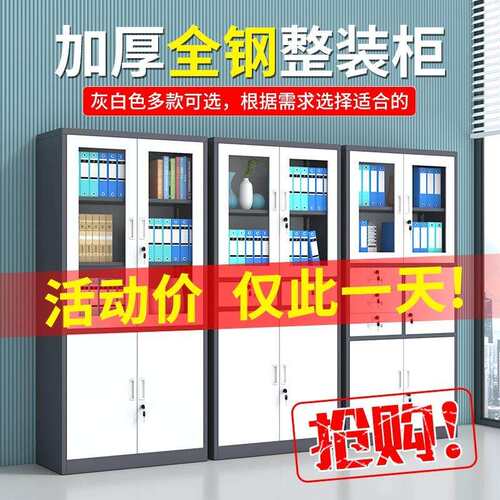 文件柜-2钢制件文柜办公资室铁皮柜套色料档案柜财务凭证柜锁收纳