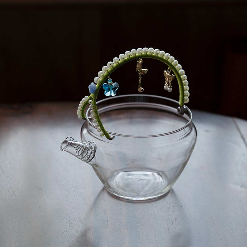 宜室茶话手工吊坠提梁公道杯高颜值创意玻璃耐热分茶器茶海茶配件