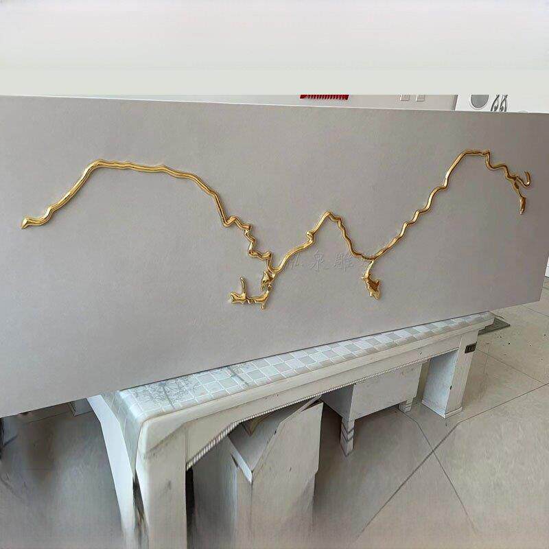 锻铜浮雕黄铜长江壁画紫铜浮雕画手工贴金箔山水画铜版画装饰定做