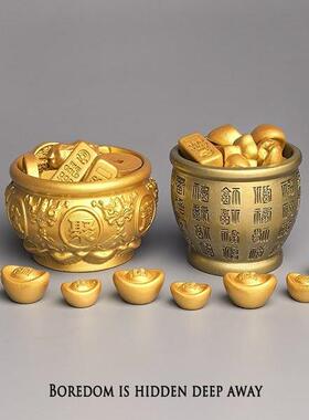 无聊的时候，放一个聚宝盆来吸引财富和治愈，电脑桌面日式工作站