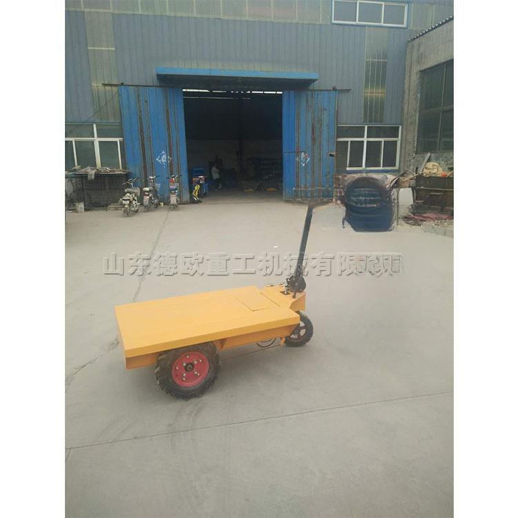 电动平板车 工地建筑电动拉砖手推车 两轮平板车电瓶自卸拉砖车