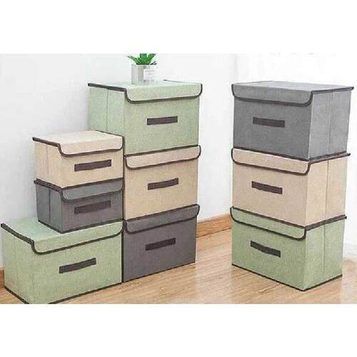 Fold Non-woven Fabric Storage Box Gray Home Supplies