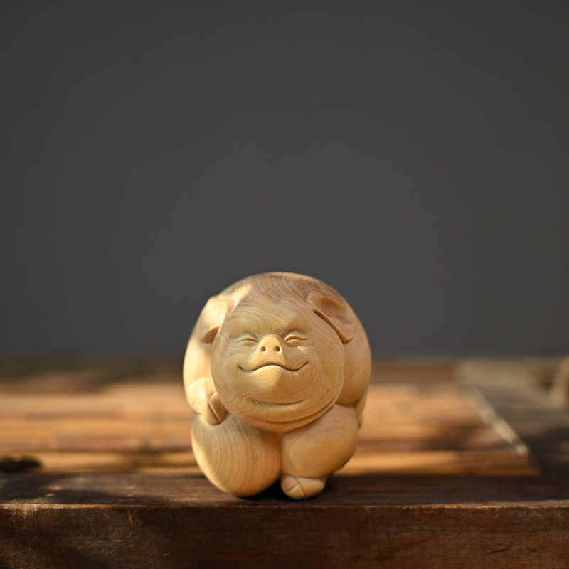 小叶黄杨木雕刻十二生肖文玩手把件茶宠茶桌摆件十二生肖工艺品