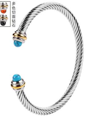 Stainless Steel Cable Bracelet Size Adjusle Female Elastic T