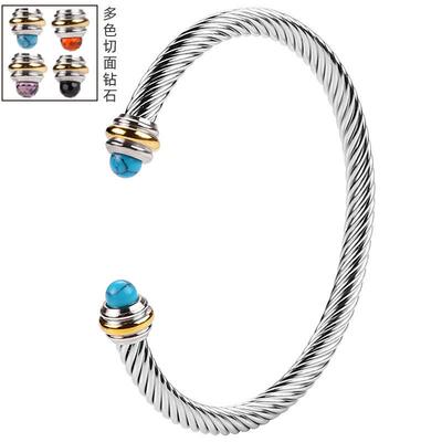 Stainless Steel Cable Bracelet Size Adjusle Female Elastic T