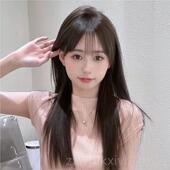 假 刘海递针新款 新款 发假发女长发发真自发全真人长直然全头套法式