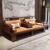 中式 乌金木罗汉床实木伸缩推拉小户型多功能办公室可躺热门组