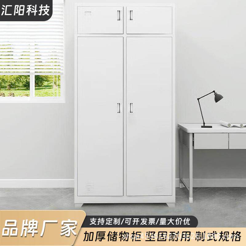 加厚钢制储物柜单人物品柜双门铁皮置物柜收纳柜更衣柜宿舍换衣柜