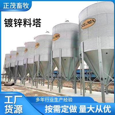 养殖场镀锌饲料塔养猪用料塔猪舍饲料储存塔热镀锌料塔