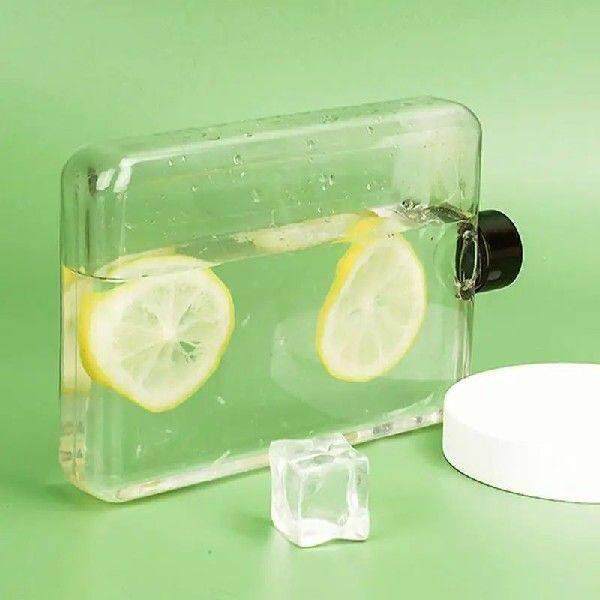 Flat Drinking Bottle Clear Water Bottles Portable Stylish