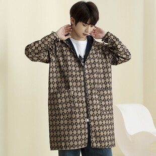 做饭防油烟炒菜穿的厨房罩衣防护服带帽子围裙女家用防水防油衣服