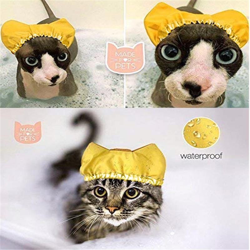 宠物用品 猫咪洗浴防耳朵进水头帽子
