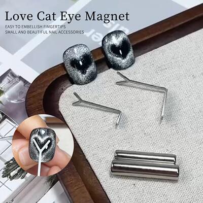 Heart Shaped Cat Eye Magnet Y-shape Cat Eye Nail Magnet Set