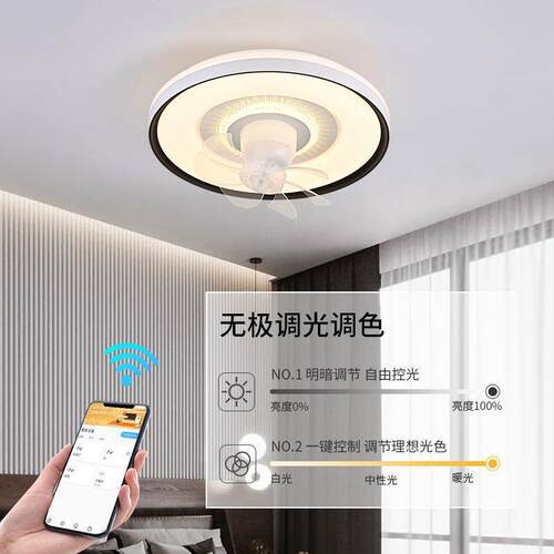 亚马逊热销款客厅LED风扇灯卧室智能遥控110V餐厅吊扇灯源头工厂