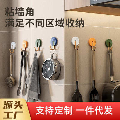 厨房挂钩免打孔强力粘贴承重粘胶墙上门后卫生间墙壁锅铲无痕粘钩