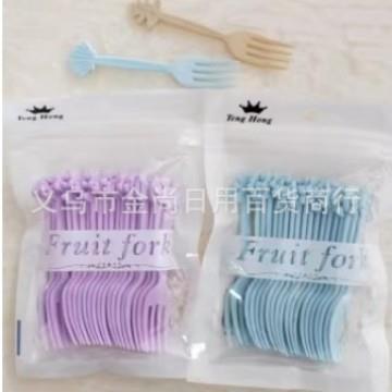 Colorful fruit platter forks, disposable fruit skewers, cute