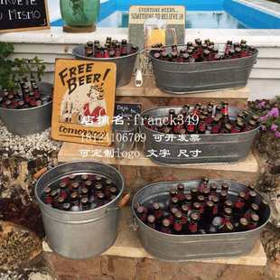 冰桶红酒香槟桶装 欧式 冰块粒桶酒吧啤酒家用大小桶金属冰桶可定制