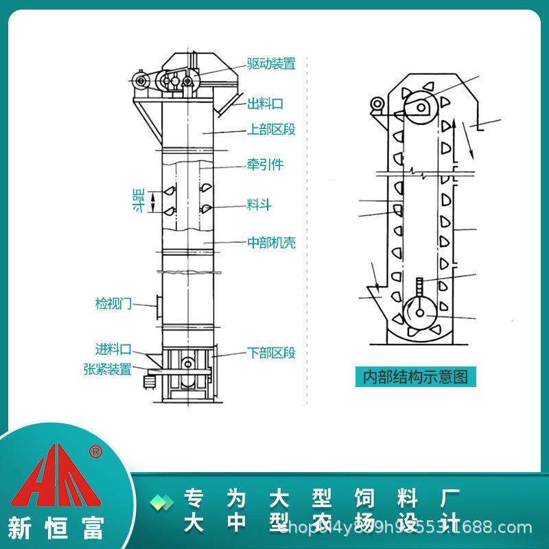 厂家直供斗式提升机耐磨不卡料颗粒粉末上料输送设备能力强