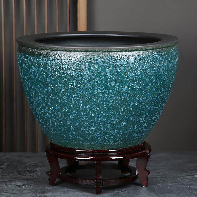 泡泡釉高温陶瓷缸养金鱼缸特大缸睡莲荷花盆碗莲缸阳台插花盆门面