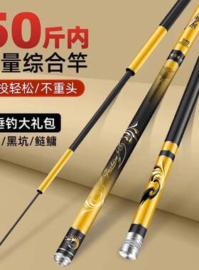7米2鱼竿超轻超硬新款手杆鱼竿浪尖碳素钓鱼竿手杆19调6H大物杆正