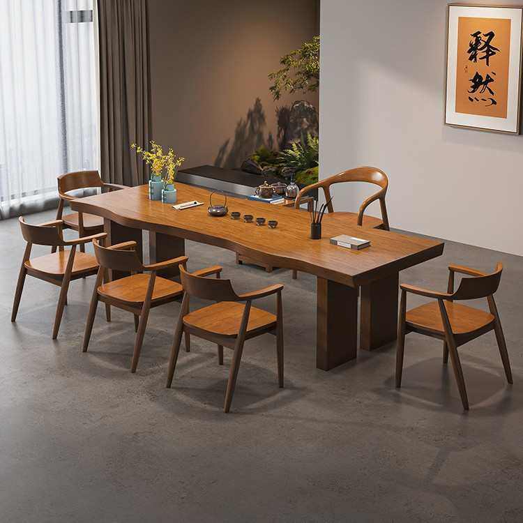 新中式全实木大板茶桌子现代简约客厅办公室茶台整板原木泡茶桌椅,住宅家具,家用茶台/茶桌,淘宝优惠券,粉丝福利购,淘宝优惠卷