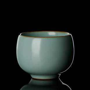 宋朴汝窑主人杯品茗杯开片可养功夫茶杯单杯个人杯子陶瓷