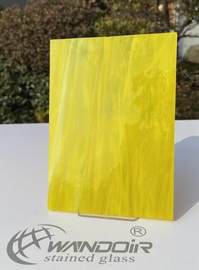 厂家直销 黄色拉丝彩色玻璃 蒂凡尼镶嵌艺术玻璃【1601】
