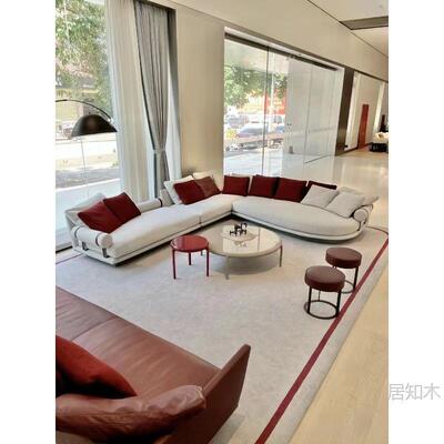 意式轻奢岛屿沙发设计师款大小户型别墅太平层样板间极简布艺沙发