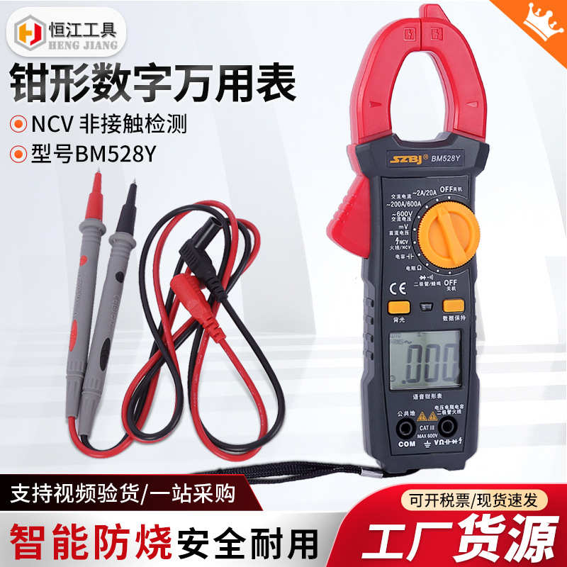 滨江语音会说话多功能数字表工业级高精度数字钳型万用表智能