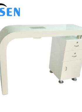 热销高品质便宜的指甲美甲桌沙龙美甲桌MDF三聚氰胺美甲桌带抽风