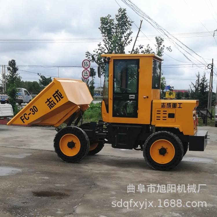 FC3柴油四驱翻斗0车自工107地绞接转向四轮蹦蹦车25马力四-轮卸车