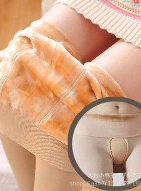 寒冬700克加绒加厚打底裤 冬季踩脚保暖裤免脱开裆光腿神器连裤袜